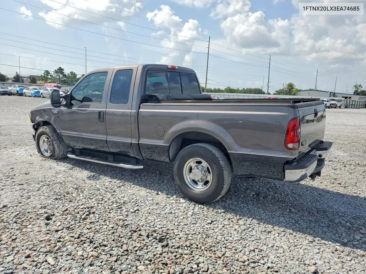 2003 Ford F250 Super Duty VIN: 1FTNX20LX3EA74685 Lot: 62031226
