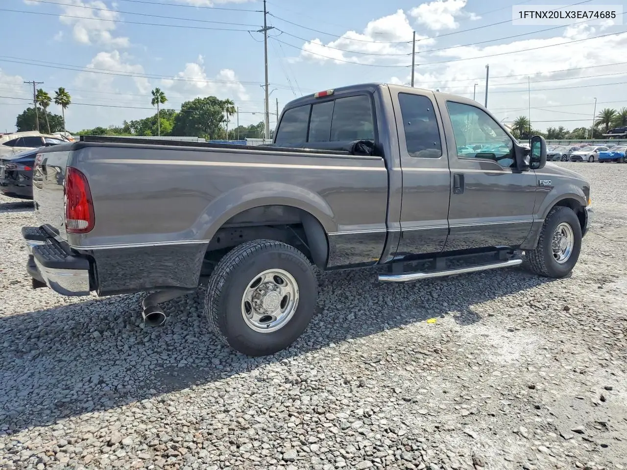 2003 Ford F250 Super Duty VIN: 1FTNX20LX3EA74685 Lot: 62031226