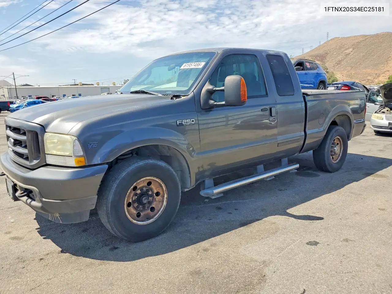 2004 Ford F250 Super Duty VIN: 1FTNX20S34EC25181 Lot: 61957486