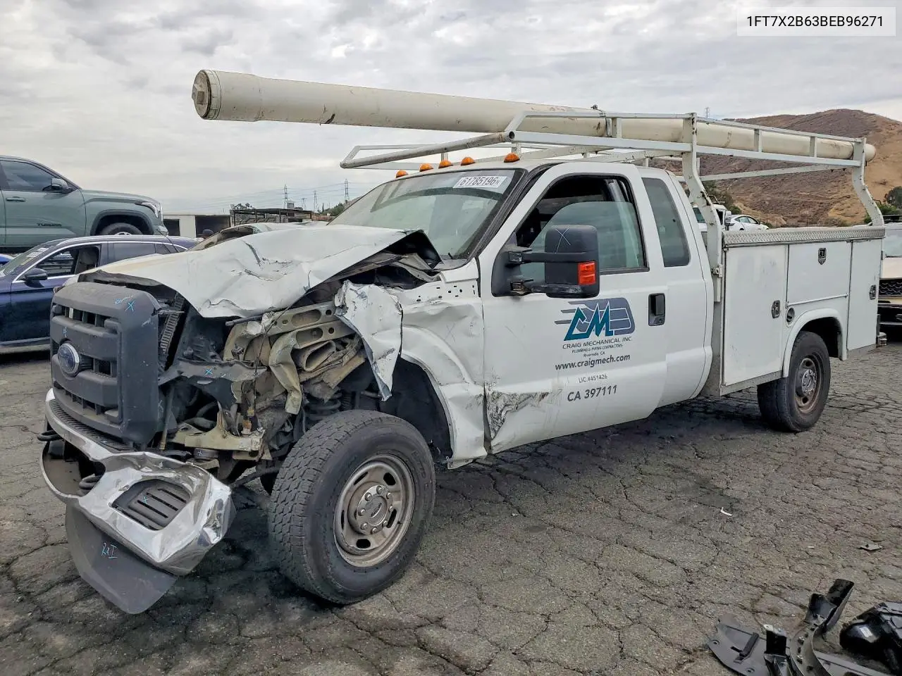 2011 Ford F250 Super Duty VIN: 1FT7X2B63BEB96271 Lot: 61785196