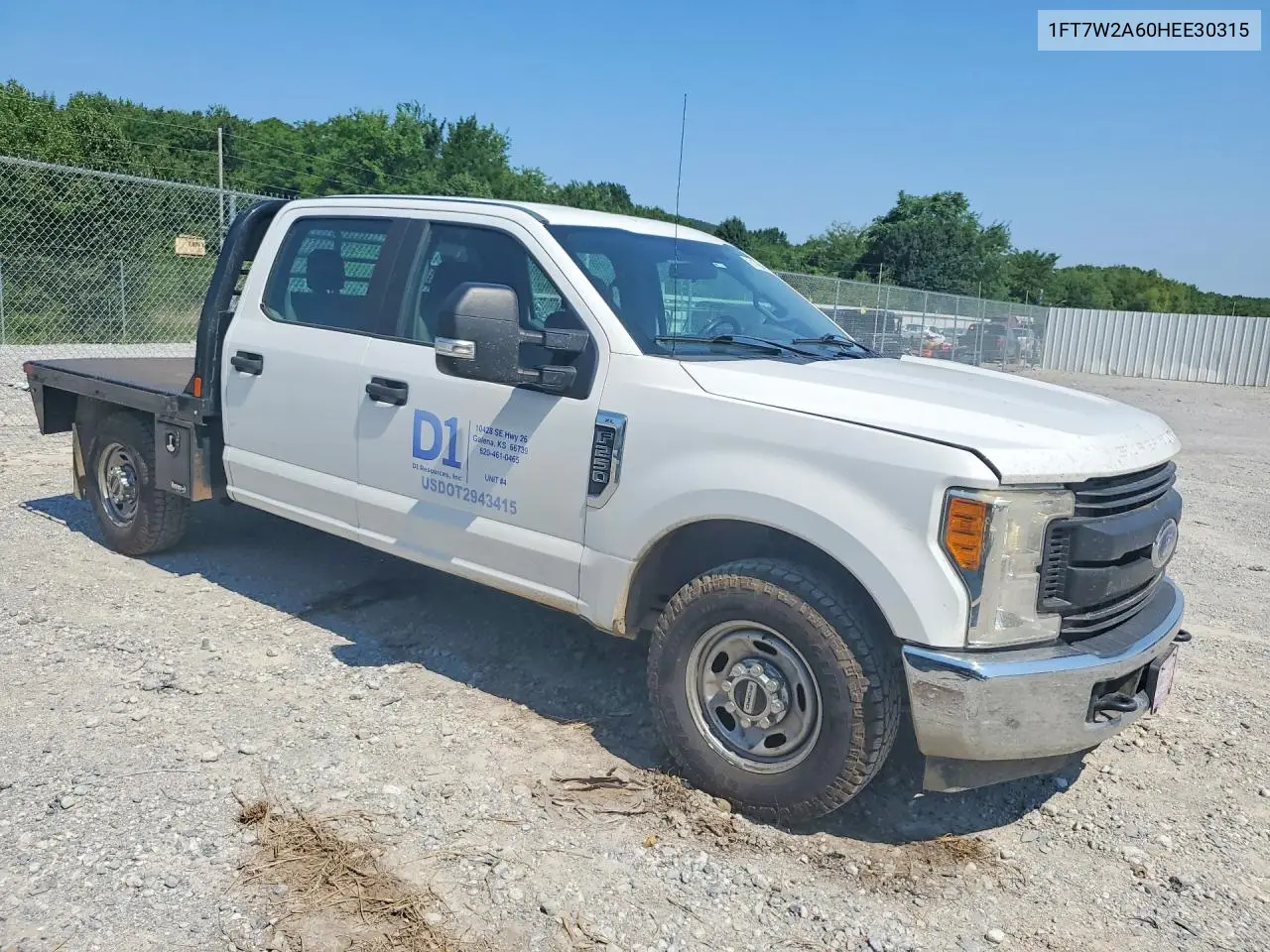 2017 Ford F250 Super Duty VIN: 1FT7W2A60HEE30315 Lot: 61708406