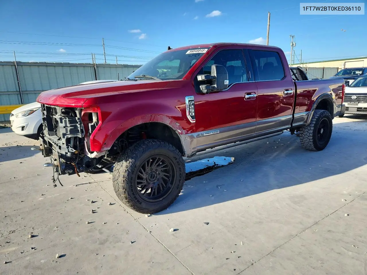 2019 Ford F250 Super Duty VIN: 1FT7W2BT0KED36110 Lot: 56048846