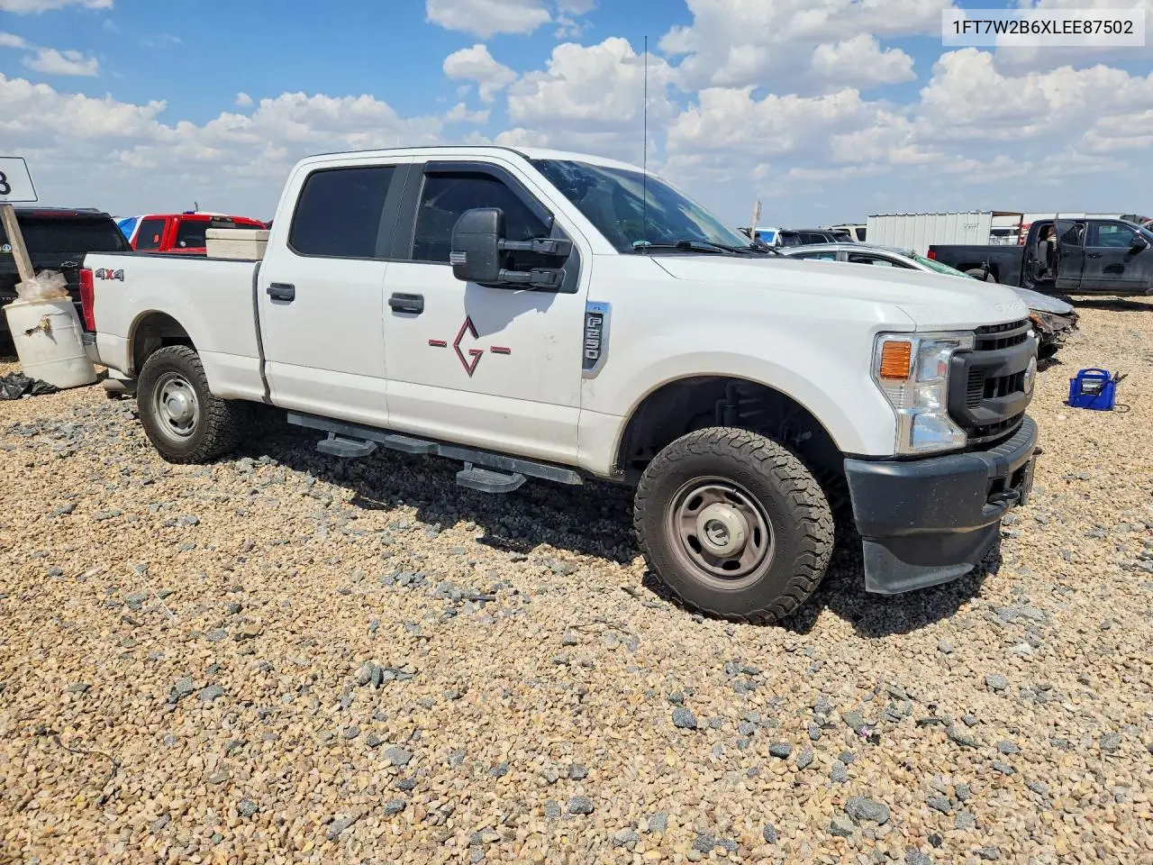 2020 Ford F250 Super Duty VIN: 1FT7W2B6XLEE87502 Lot: 62104656