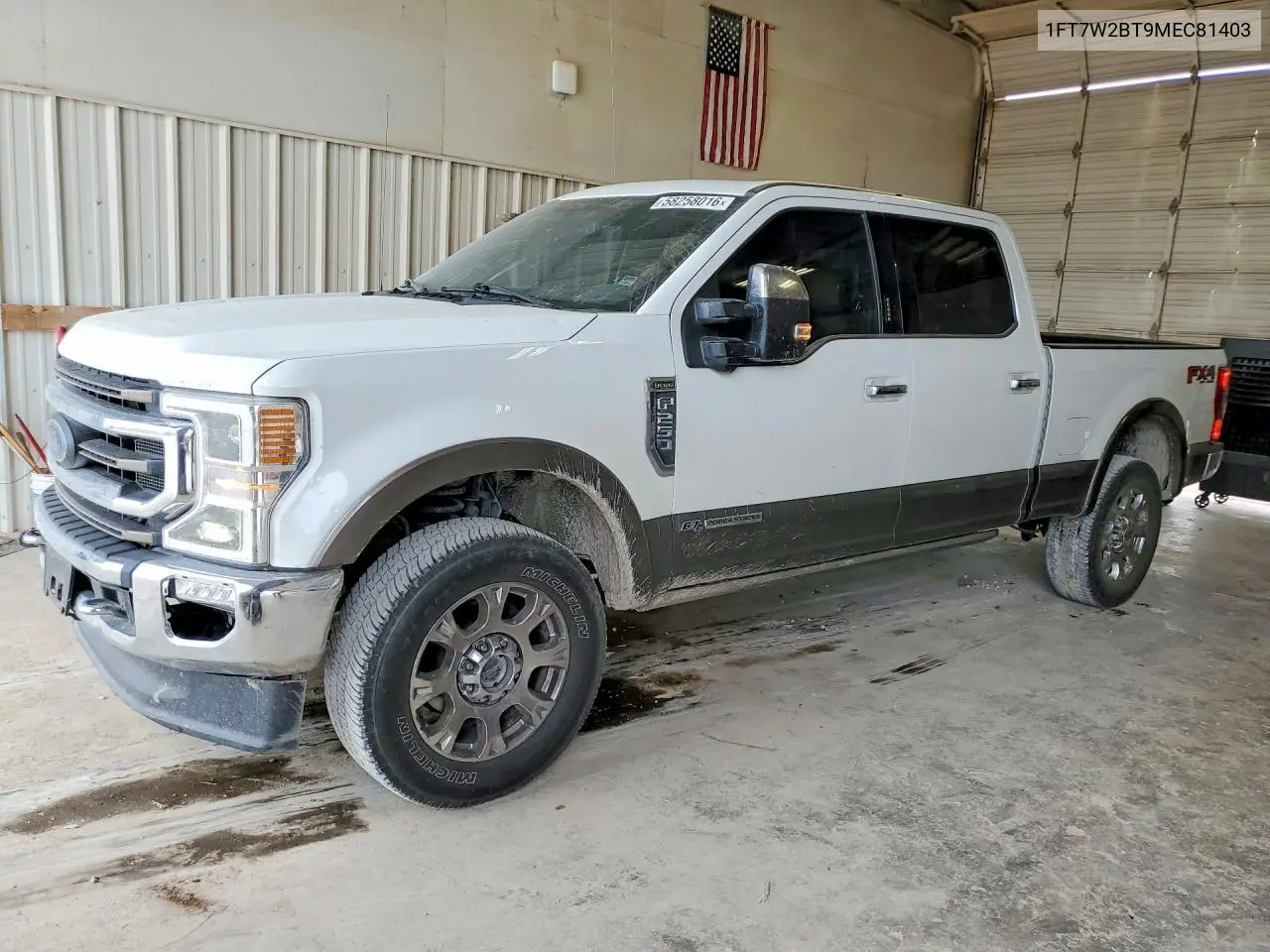 2021 Ford F250 Super Duty VIN: 1FT7W2BT9MEC81403 Lot: 58258016