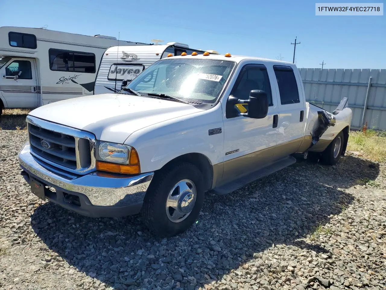 2000 Ford F350 Super Duty VIN: 1FTWW32F4YEC27718 Lot: 57752076