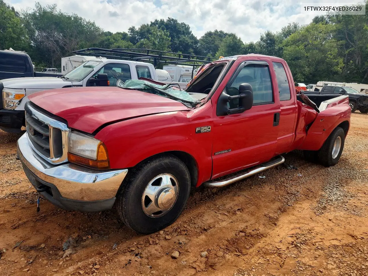2000 Ford F350 Super Duty VIN: 1FTWX32F4YED36029 Lot: 58946856