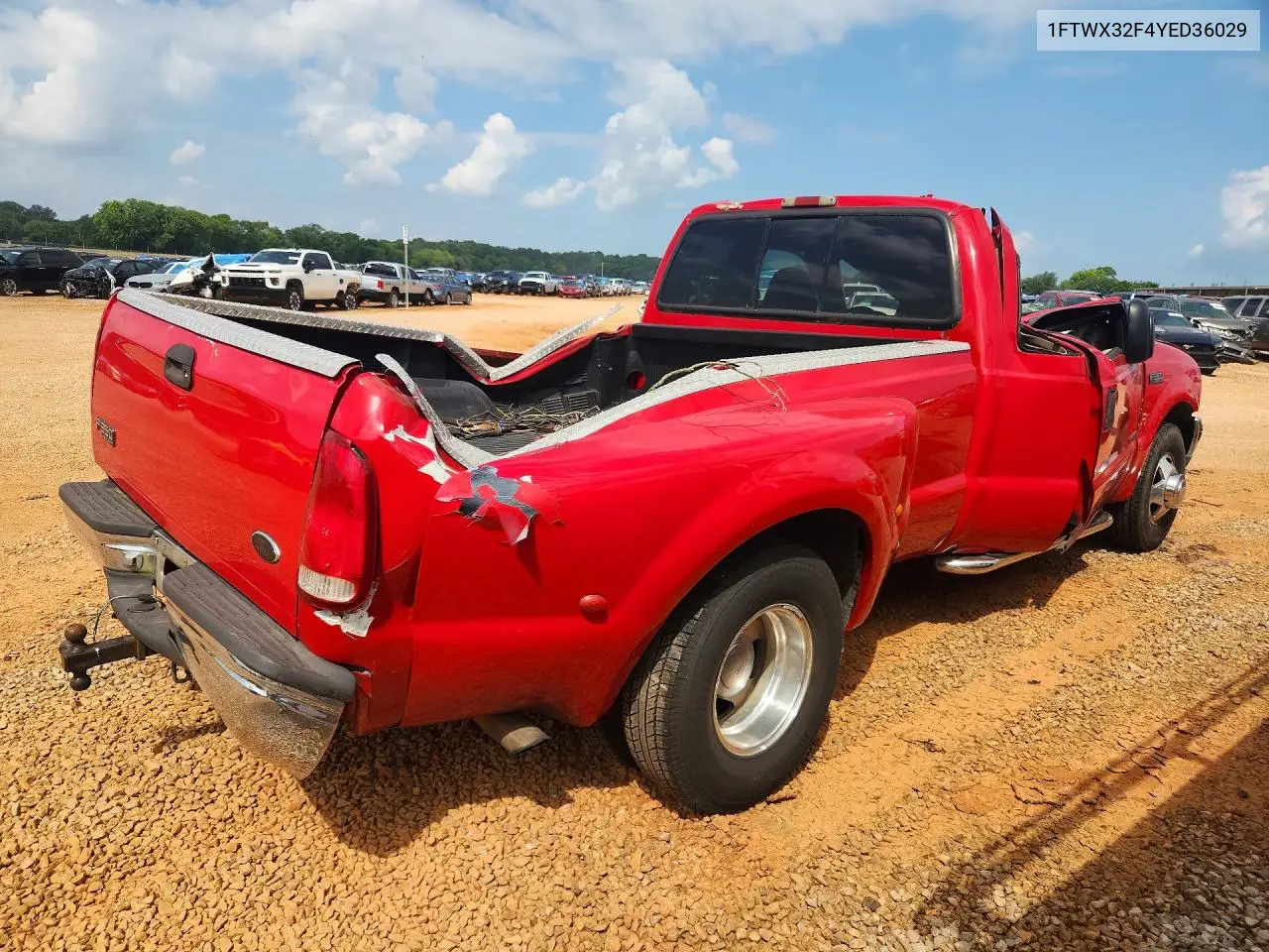 2000 Ford F350 Super Duty VIN: 1FTWX32F4YED36029 Lot: 58946856