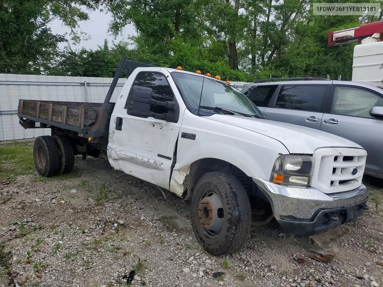 2000 Ford F350 Super Duty VIN: 1FDWF36F1YEB13181 Lot: 59884806