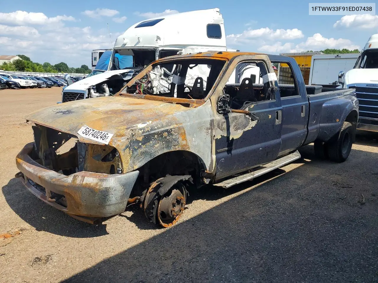 2001 Ford F350 Super Duty VIN: 1FTWW33F91ED07438 Lot: 58740246