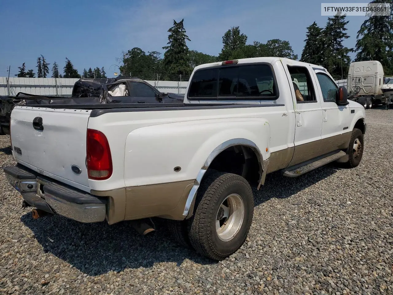 2001 Ford F350 Super Duty VIN: 1FTWW33F31ED63861 Lot: 60697456