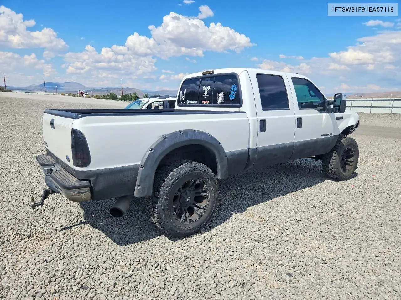 2001 Ford F350 Srw Super Duty VIN: 1FTSW31F91EA57118 Lot: 61053196