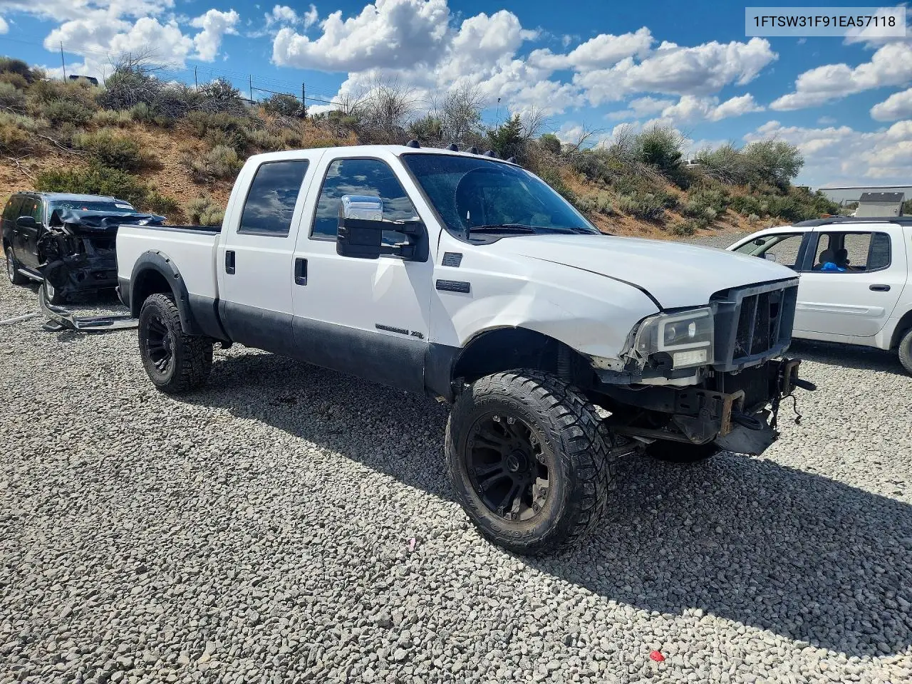 2001 Ford F350 Srw Super Duty VIN: 1FTSW31F91EA57118 Lot: 61053196