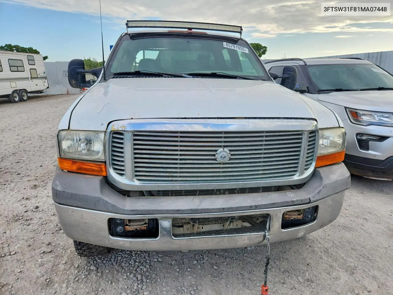 2001 Ford F350 Srw Super Duty VIN: 3FTSW31F81MA07448 Lot: 85791955