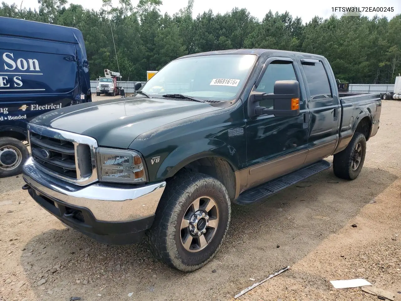 2002 Ford F350 Srw Super Duty VIN: 1FTSW31L72EA00245 Lot: 59691616