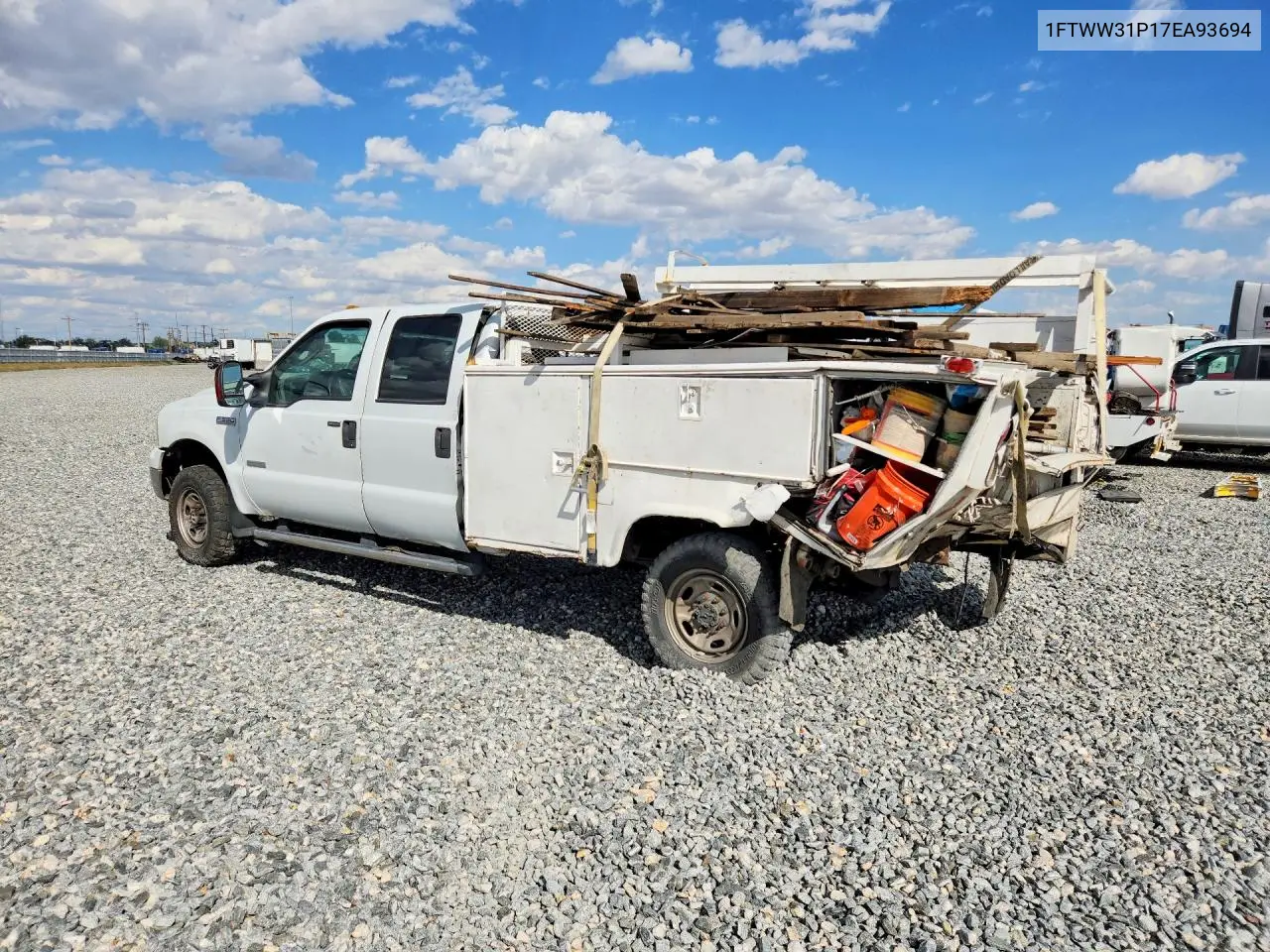 2007 Ford F350 Srw Super Duty VIN: 1FTWW31P17EA93694 Lot: 61563526