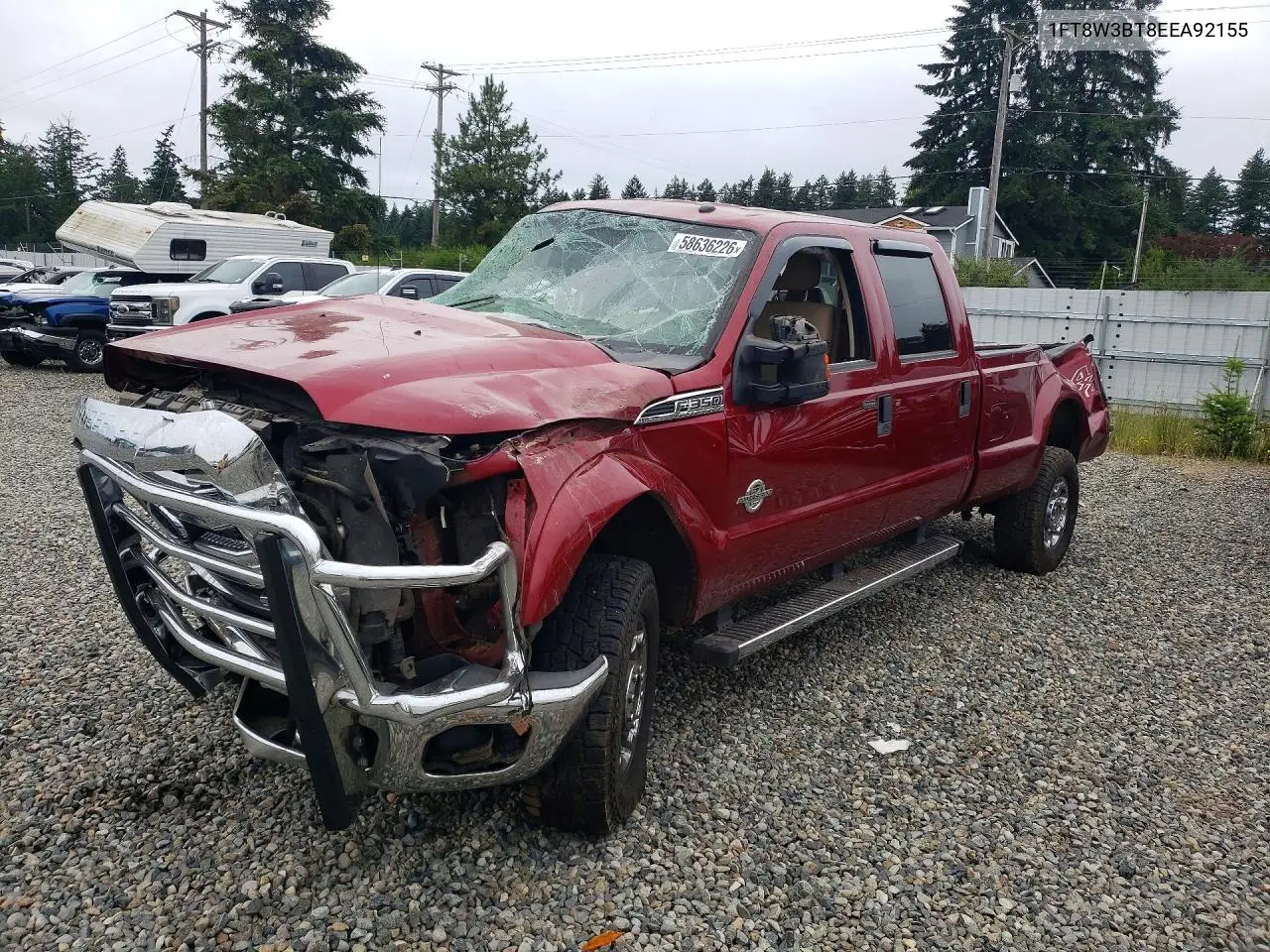 2014 Ford F350 Super Duty VIN: 1FT8W3BT8EEA92155 Lot: 58636226