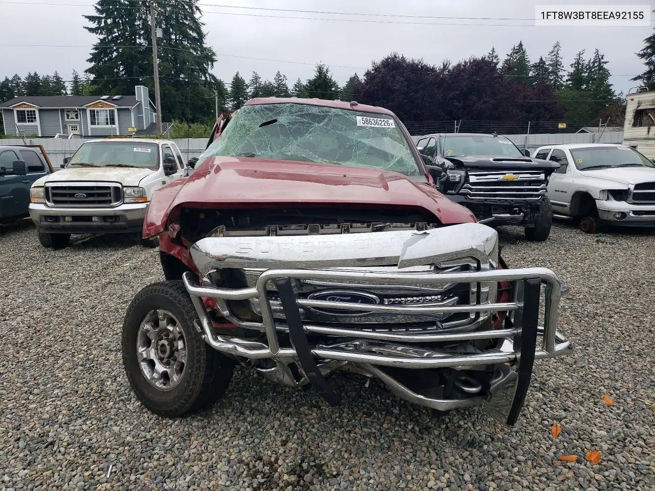 2014 Ford F350 Super Duty VIN: 1FT8W3BT8EEA92155 Lot: 58636226