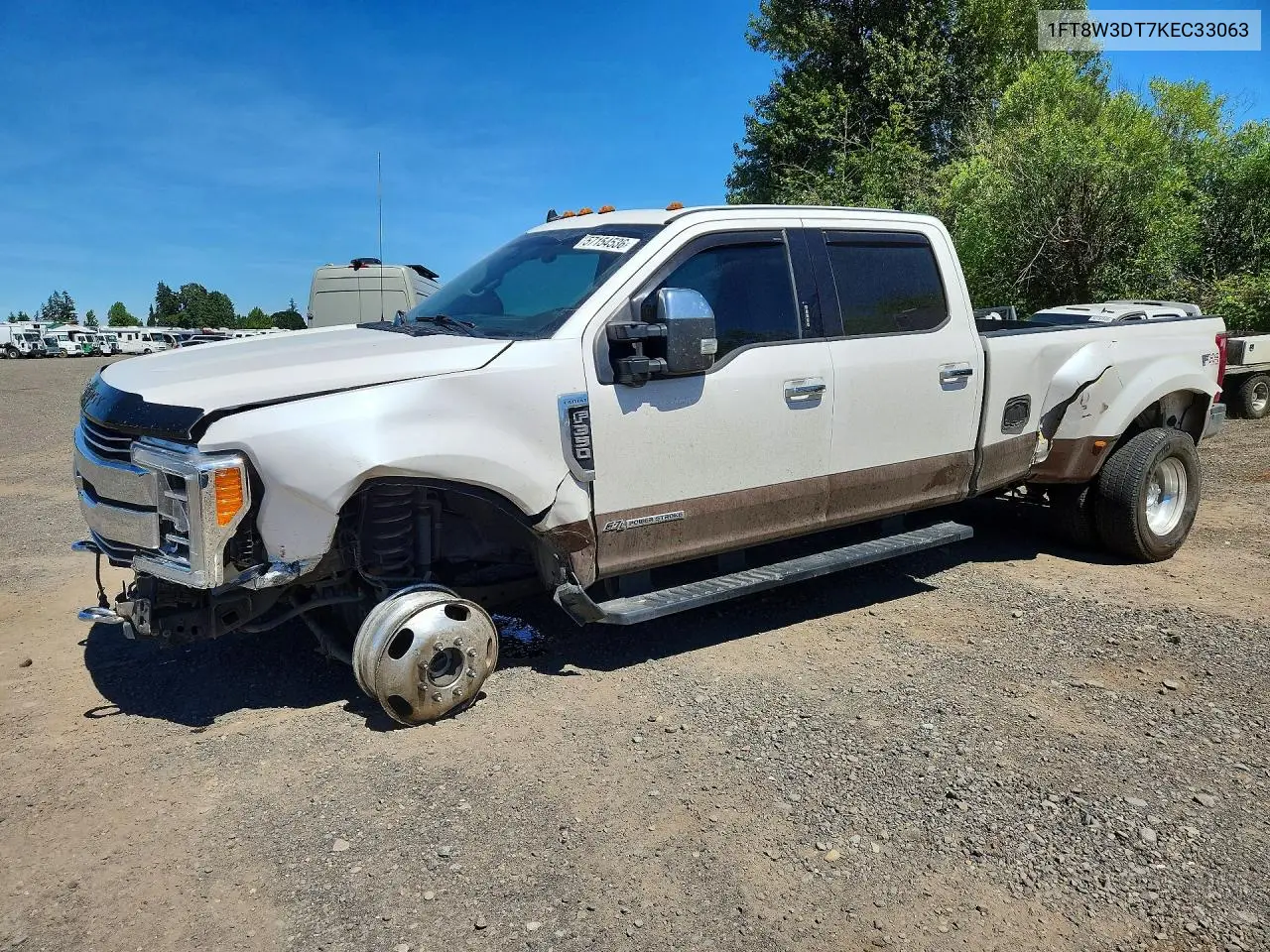 2019 Ford F350 Super Duty VIN: 1FT8W3DT7KEC33063 Lot: 57154536
