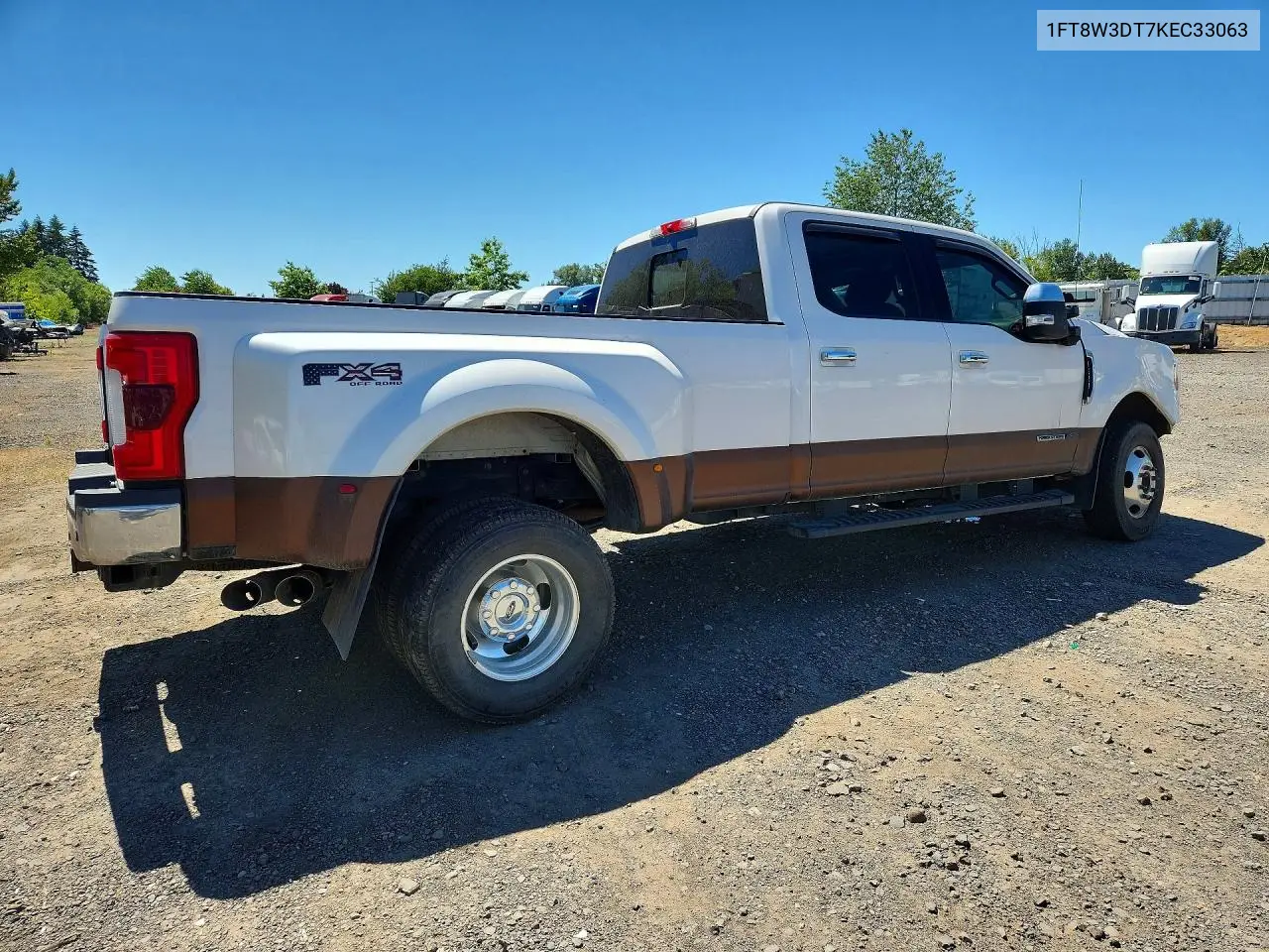 2019 Ford F350 Super Duty VIN: 1FT8W3DT7KEC33063 Lot: 57154536