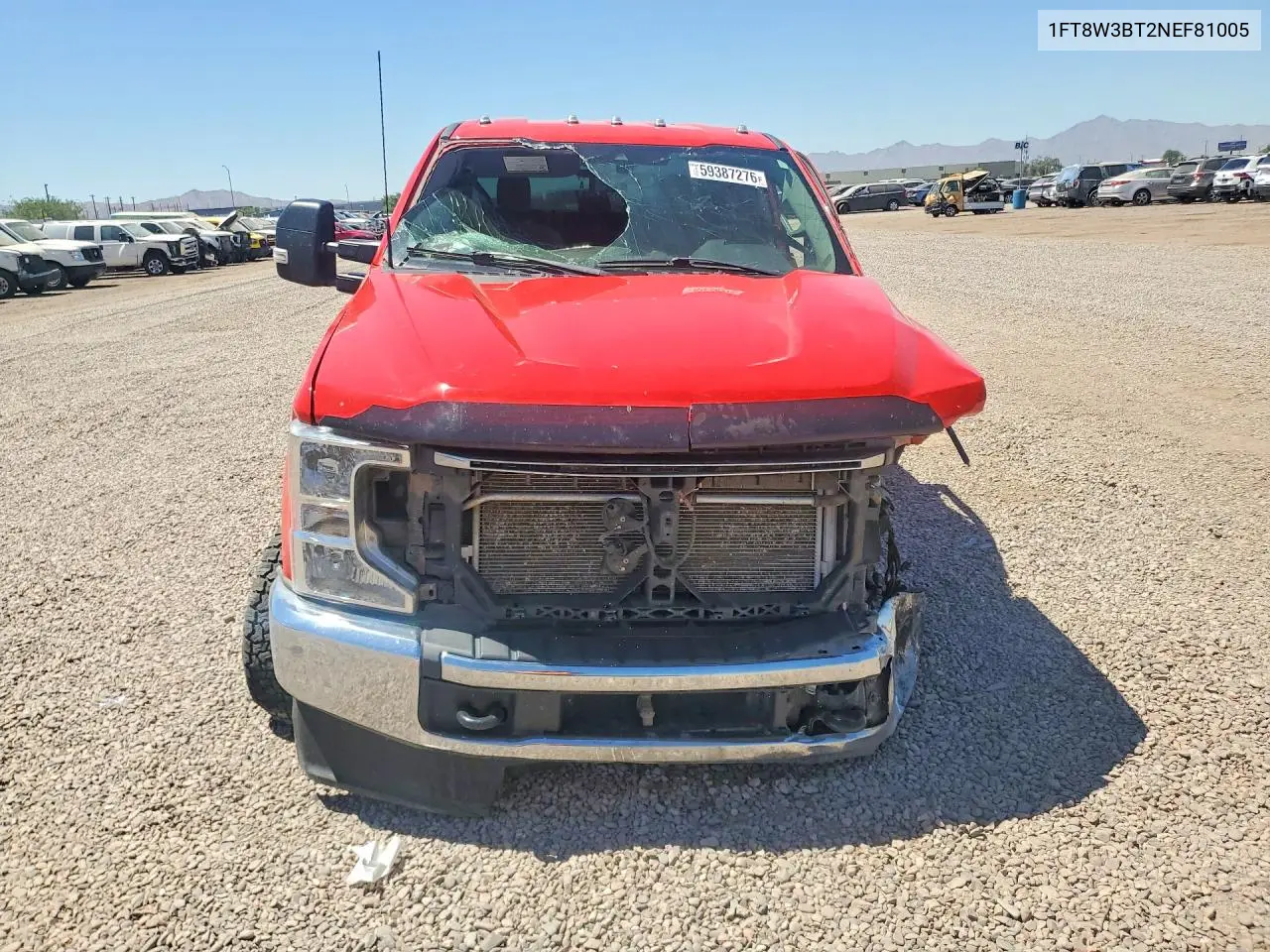 2022 Ford F350 Super Duty VIN: 1FT8W3BT2NEF81005 Lot: 59387276