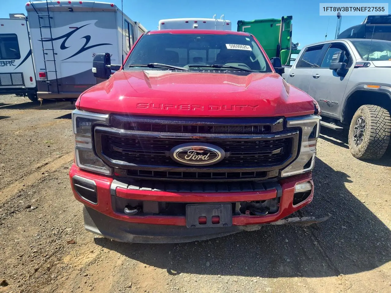 2022 Ford F350 Super Duty VIN: 1FT8W3BT9NEF27555 Lot: 59690626