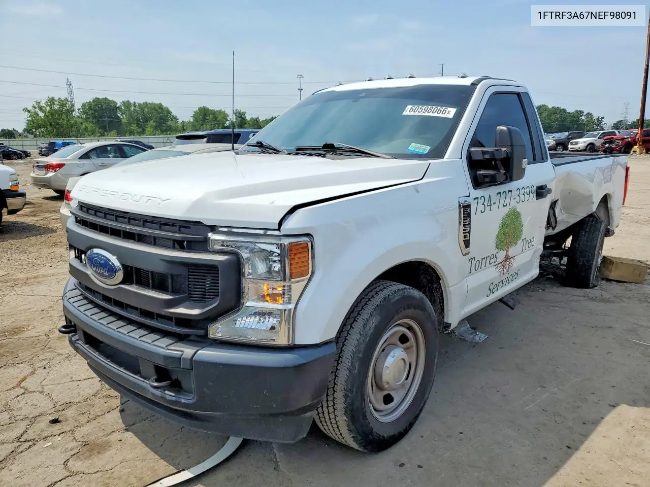 2022 Ford F350 VIN: 1FTRF3A67NEF98091 Lot: 60598066