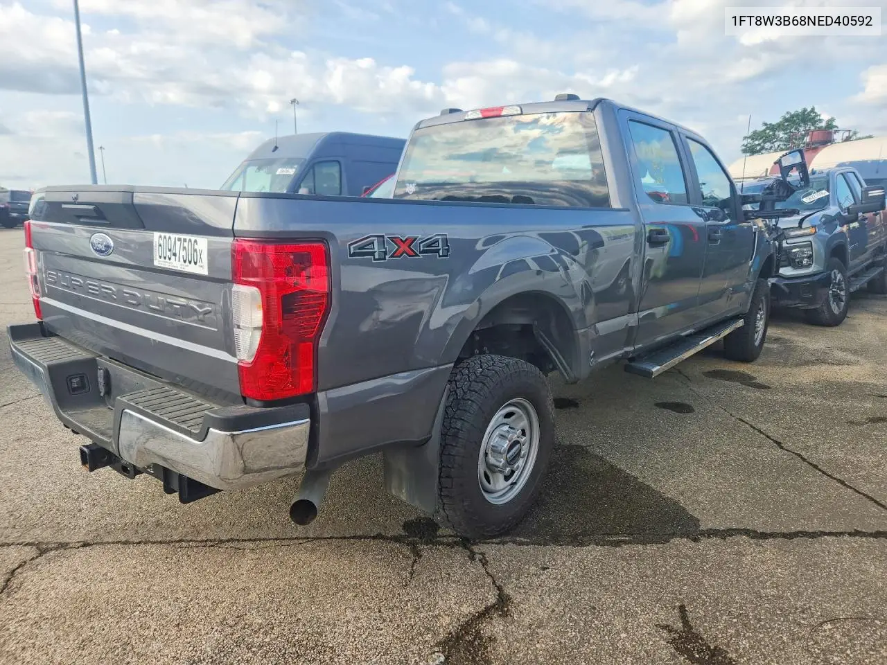 2022 Ford F350 Super Duty VIN: 1FT8W3B68NED40592 Lot: 60947506