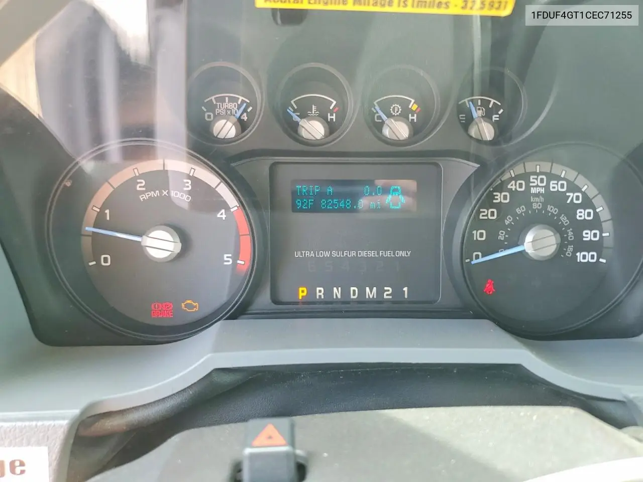 2012 Ford F450 Super Duty VIN: 1FDUF4GT1CEC71255 Lot: 60981676