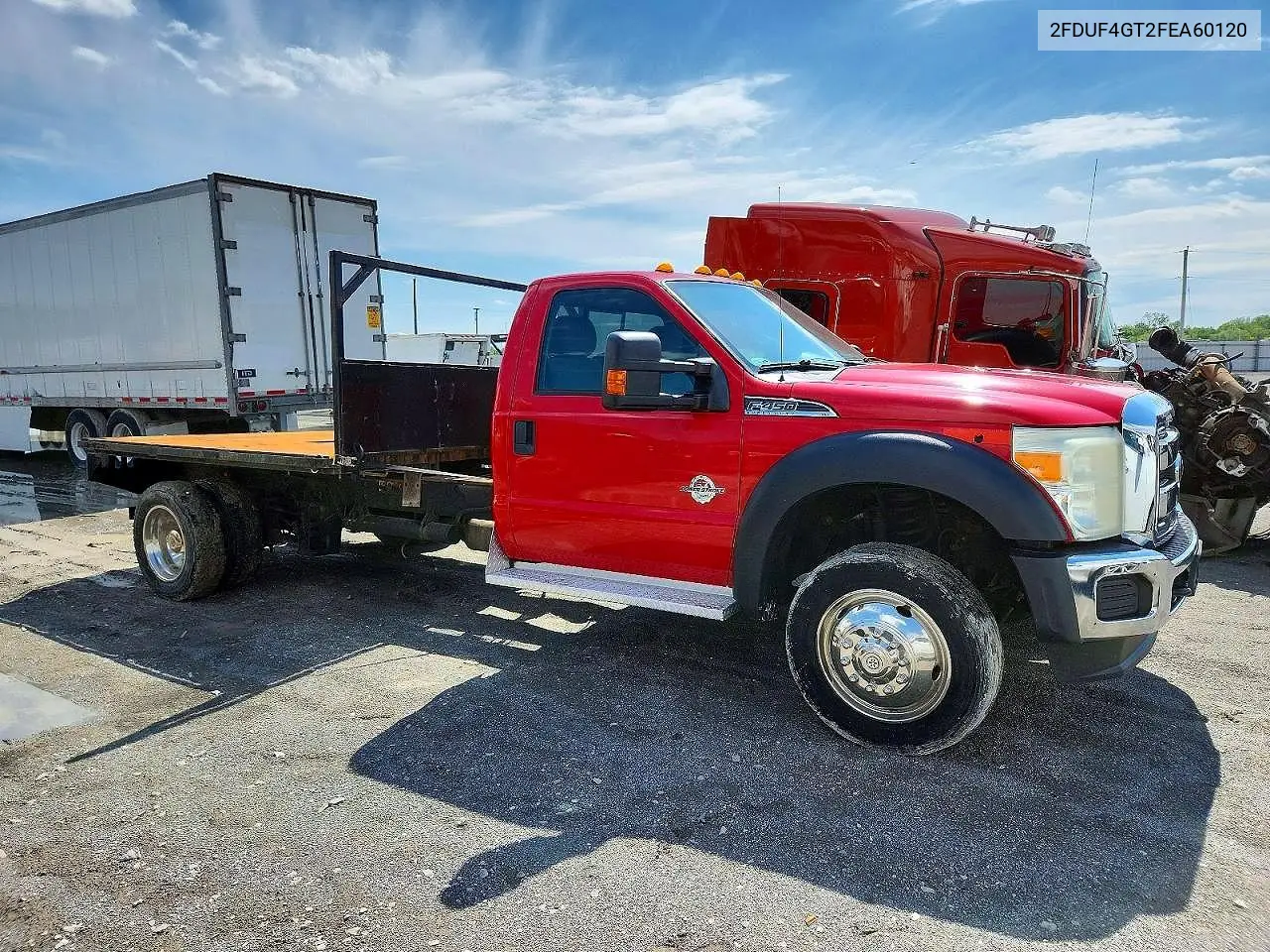 2015 Ford F450 Super - Flat Bed Truck VIN: 1FDUF4GT2FEA60120 Lot: 57385556