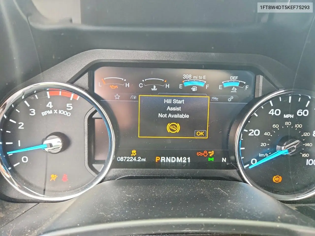 2019 Ford F450 Super Duty VIN: 1FT8W4DT5KEF75293 Lot: 58765446
