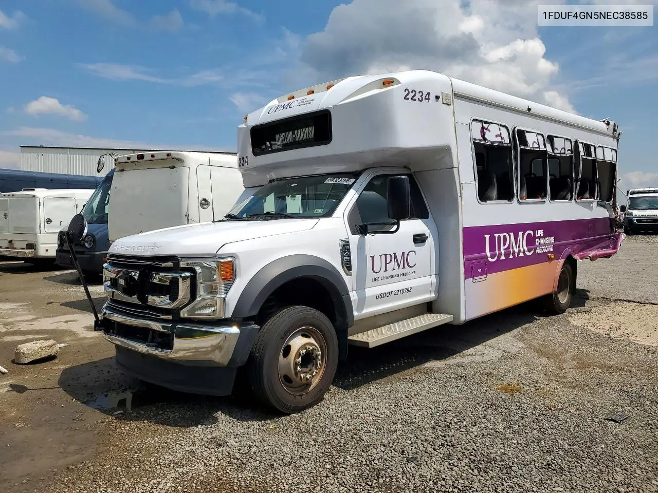 2022 Ford F450 Super Duty Shuttle Bus VIN: 1FDUF4GN5NEC38585 Lot: 60023496