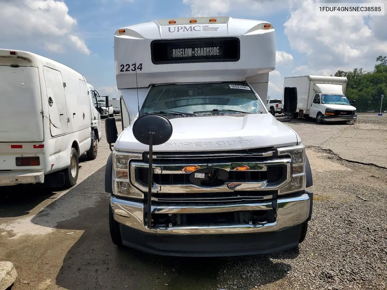 2022 Ford F450 Super Duty Shuttle Bus VIN: 1FDUF4GN5NEC38585 Lot: 60023496