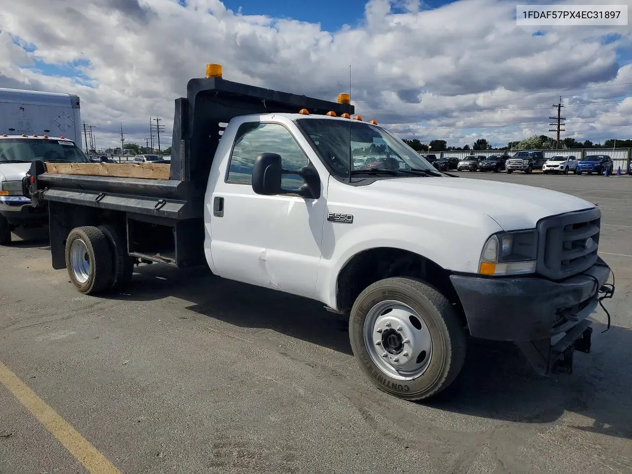 2004 Ford F550 Super Duty Dump Truck VIN: 1FDAF57PX4EC31897 Lot: 56982016