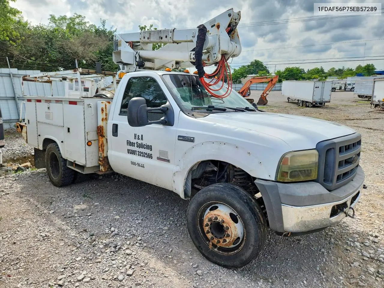 2005 Ford F550 Super Duty VIN: 1FDAF56P75EB57289 Lot: 61411636
