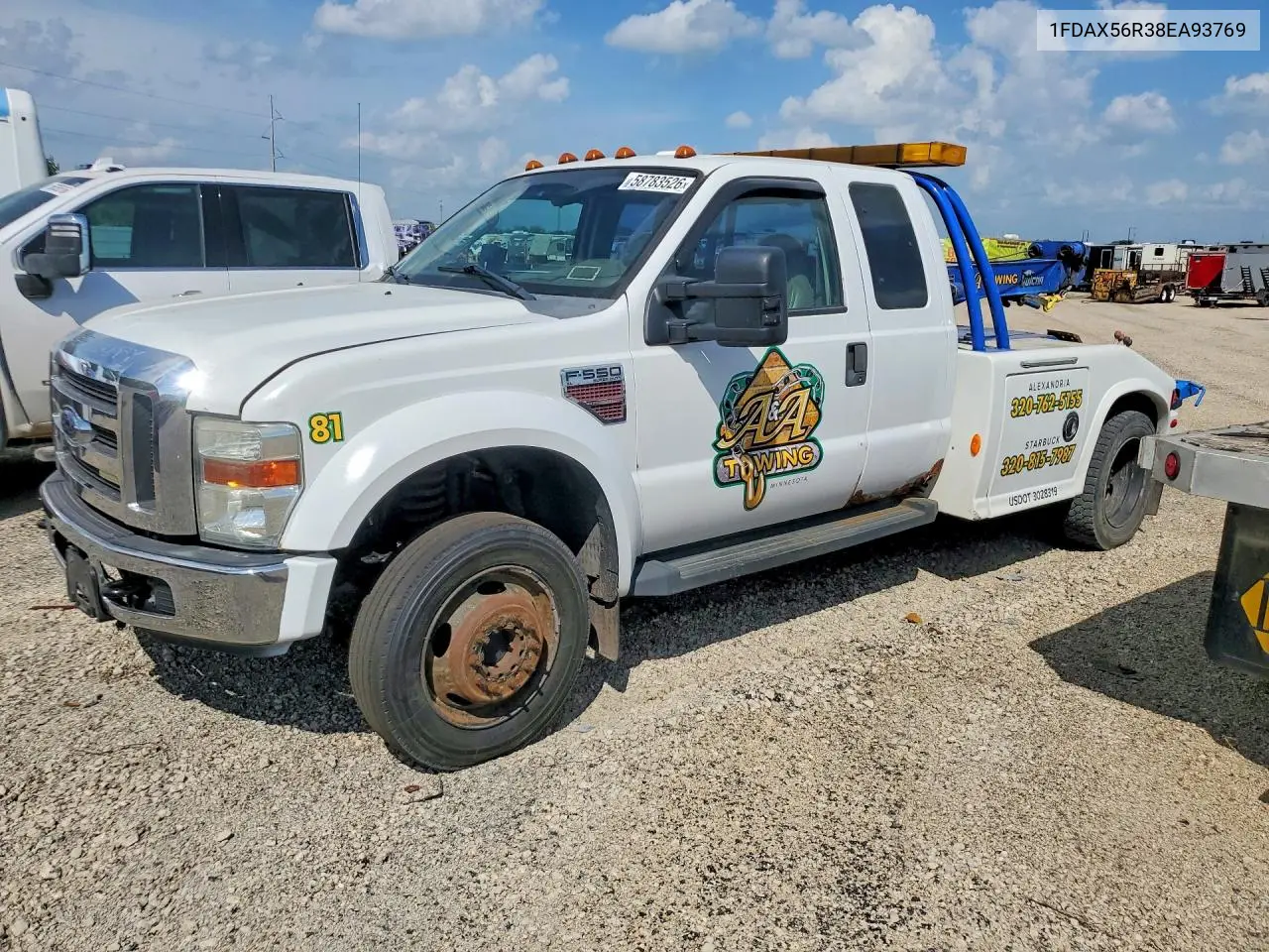 2008 Ford F550 Super Duty VIN: 1FDAX56R38EA93769 Lot: 58783526