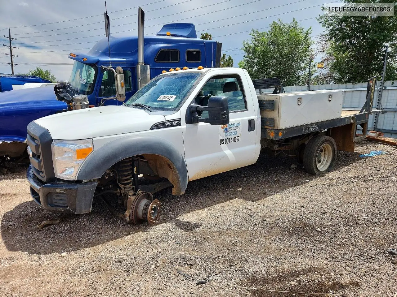 2011 Ford F550 Super - Flat Bed Truck VIN: 1FDUF5GY6BED05805 Lot: 57488146