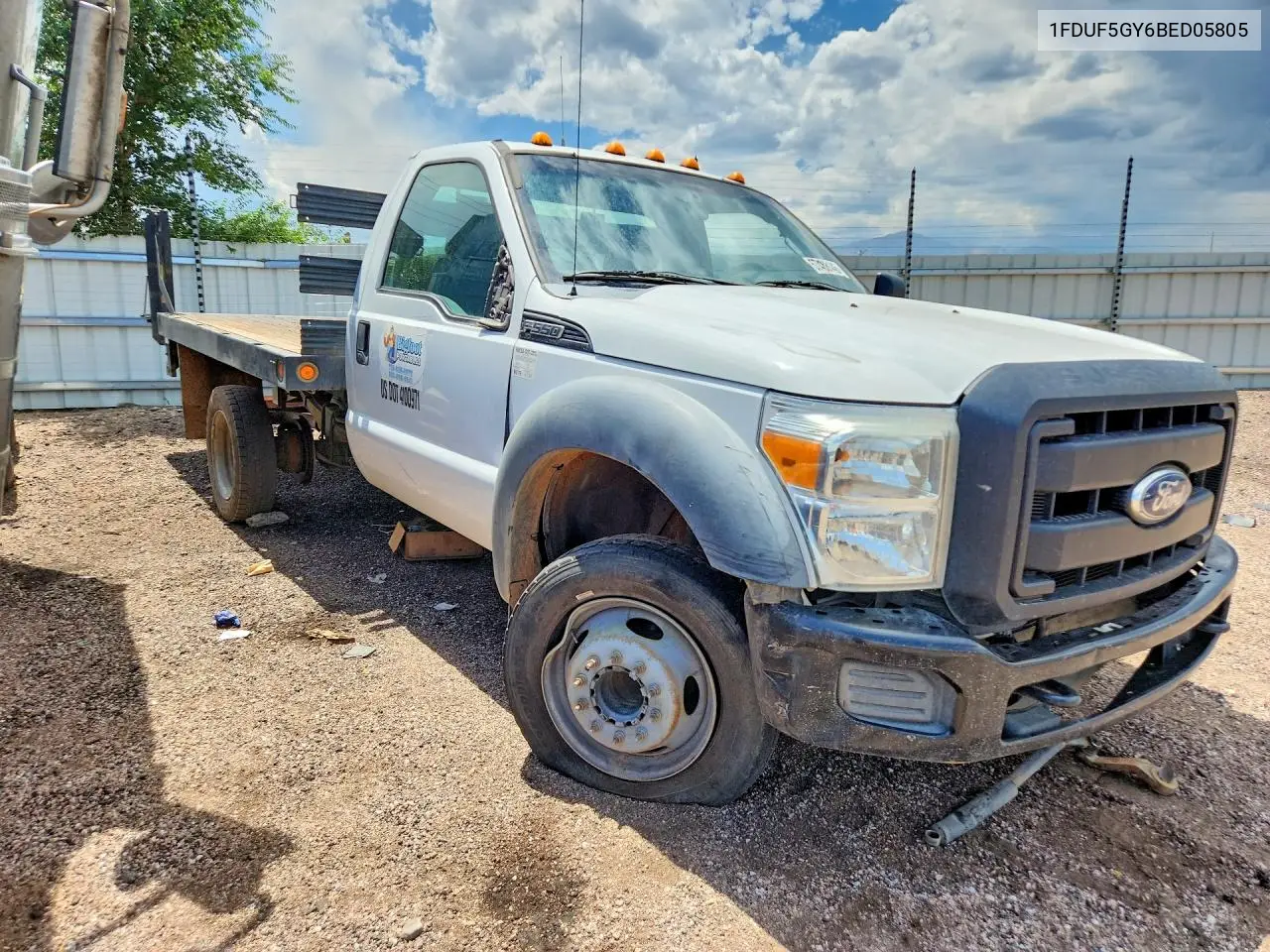 2011 Ford F550 Super - Flat Bed Truck VIN: 1FDUF5GY6BED05805 Lot: 57488146