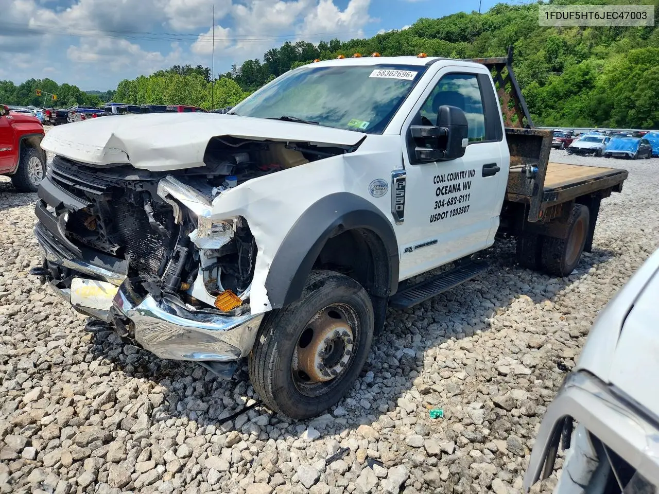 2018 Ford F550 Super Duty VIN: 1FDUF5HT6JEC47003 Lot: 58362696