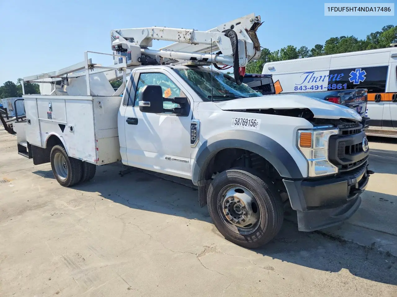 2022 Ford F550 Super Duty VIN: 1FDUF5HT4NDA17486 Lot: 58769156