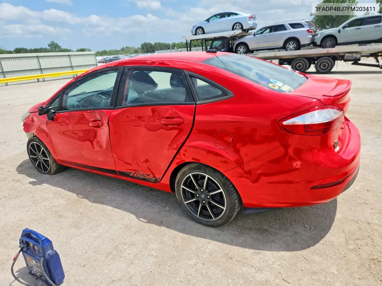 2015 Ford Fiesta Se VIN: 3FADP4BJ7FM203411 Lot: 57028946