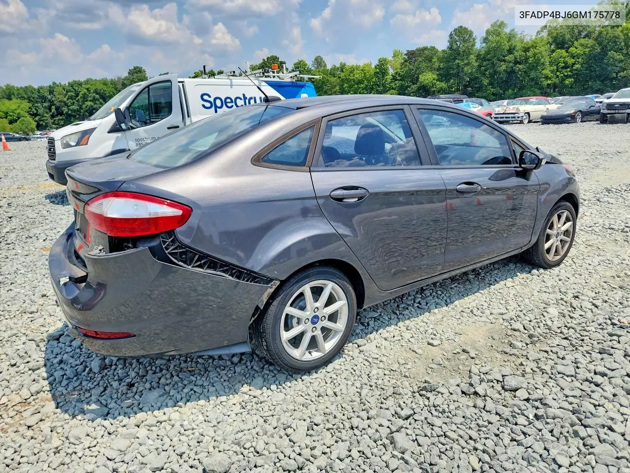 2016 Ford Fiesta Se VIN: 3FADP4BJ6GM175778 Lot: 61351156