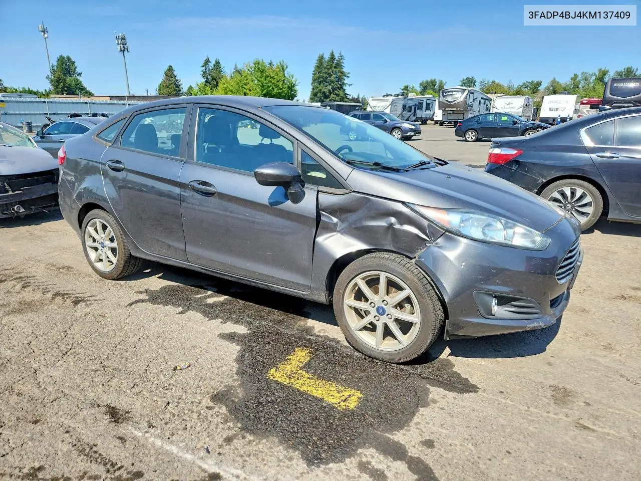 2019 Ford Fiesta Se VIN: 3FADP4BJ4KM137409 Lot: 60827396