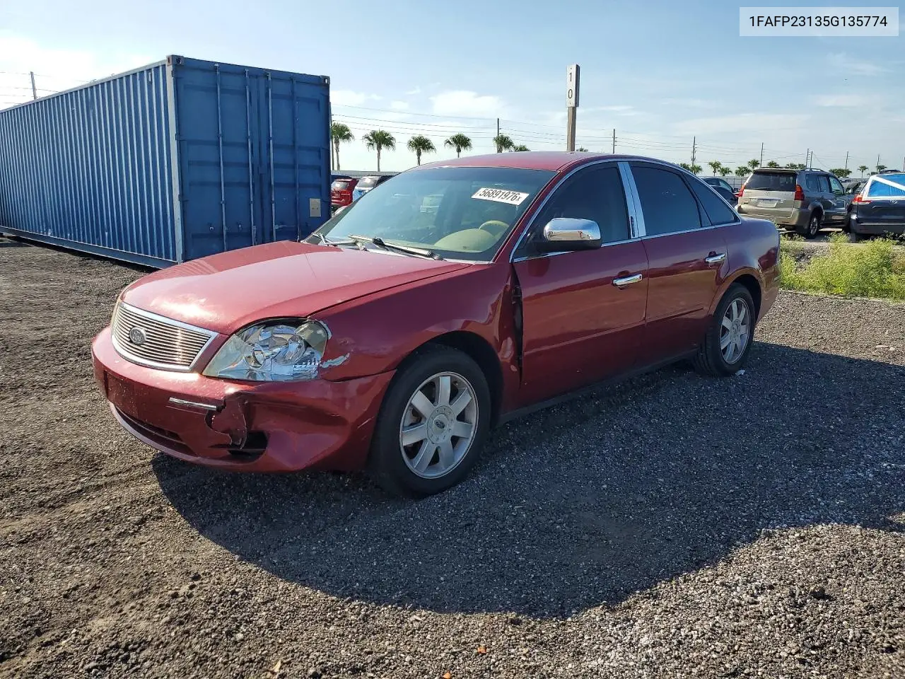2005 Ford Five Hundred Se VIN: 1FAFP23135G135774 Lot: 56891976