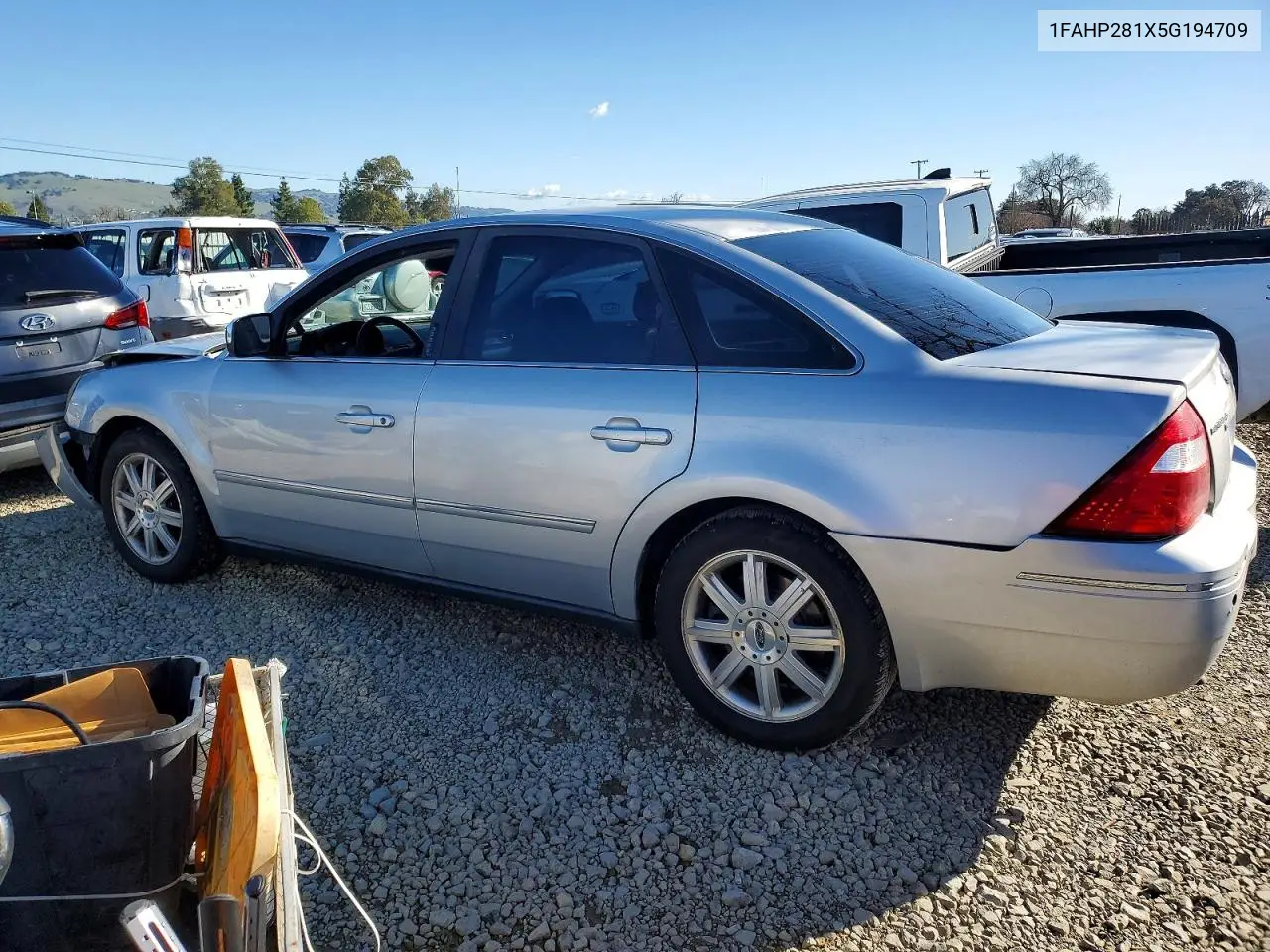 2005 Ford Five Hundred Limited VIN: 1FAHP281X5G194709 Lot: 72422355