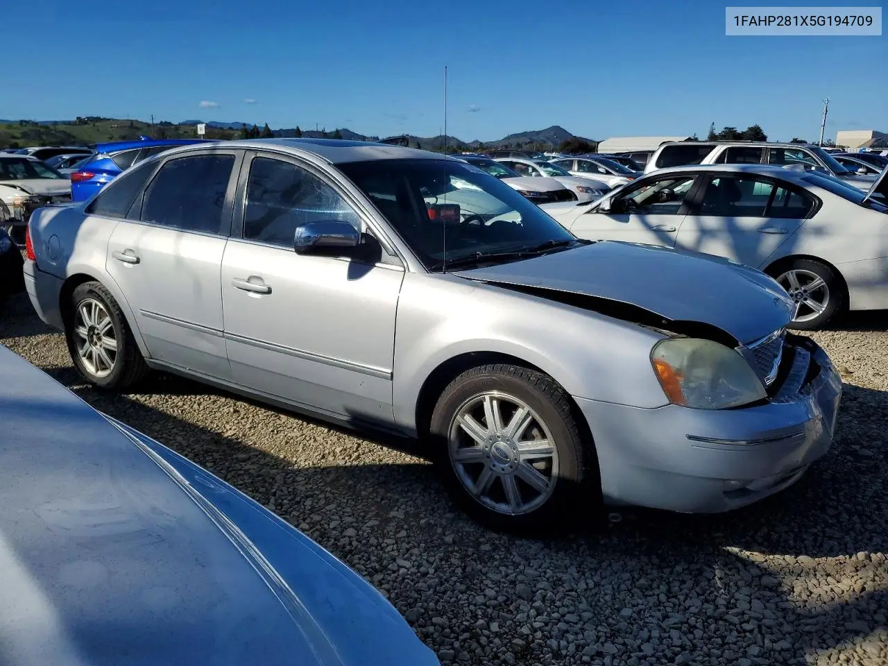 2005 Ford Five Hundred Limited VIN: 1FAHP281X5G194709 Lot: 72422355