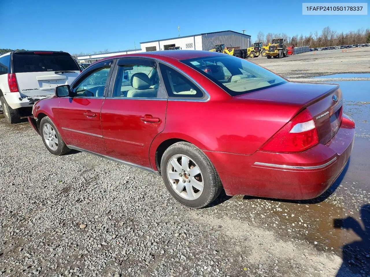 2005 Ford Five Hundred Sel VIN: 1FAFP24105G178337 Lot: 73086595