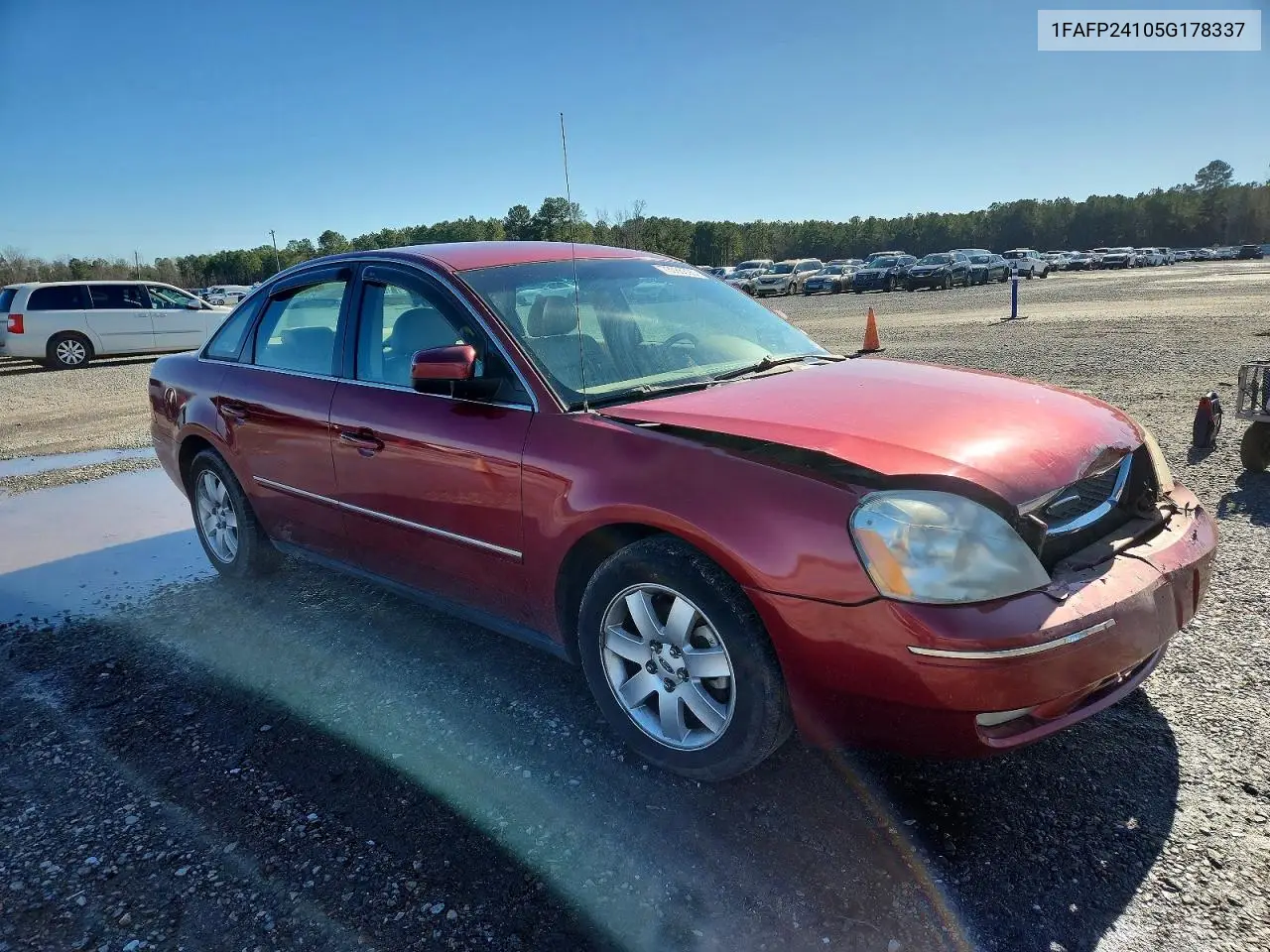 2005 Ford Five Hundred Sel VIN: 1FAFP24105G178337 Lot: 73086595