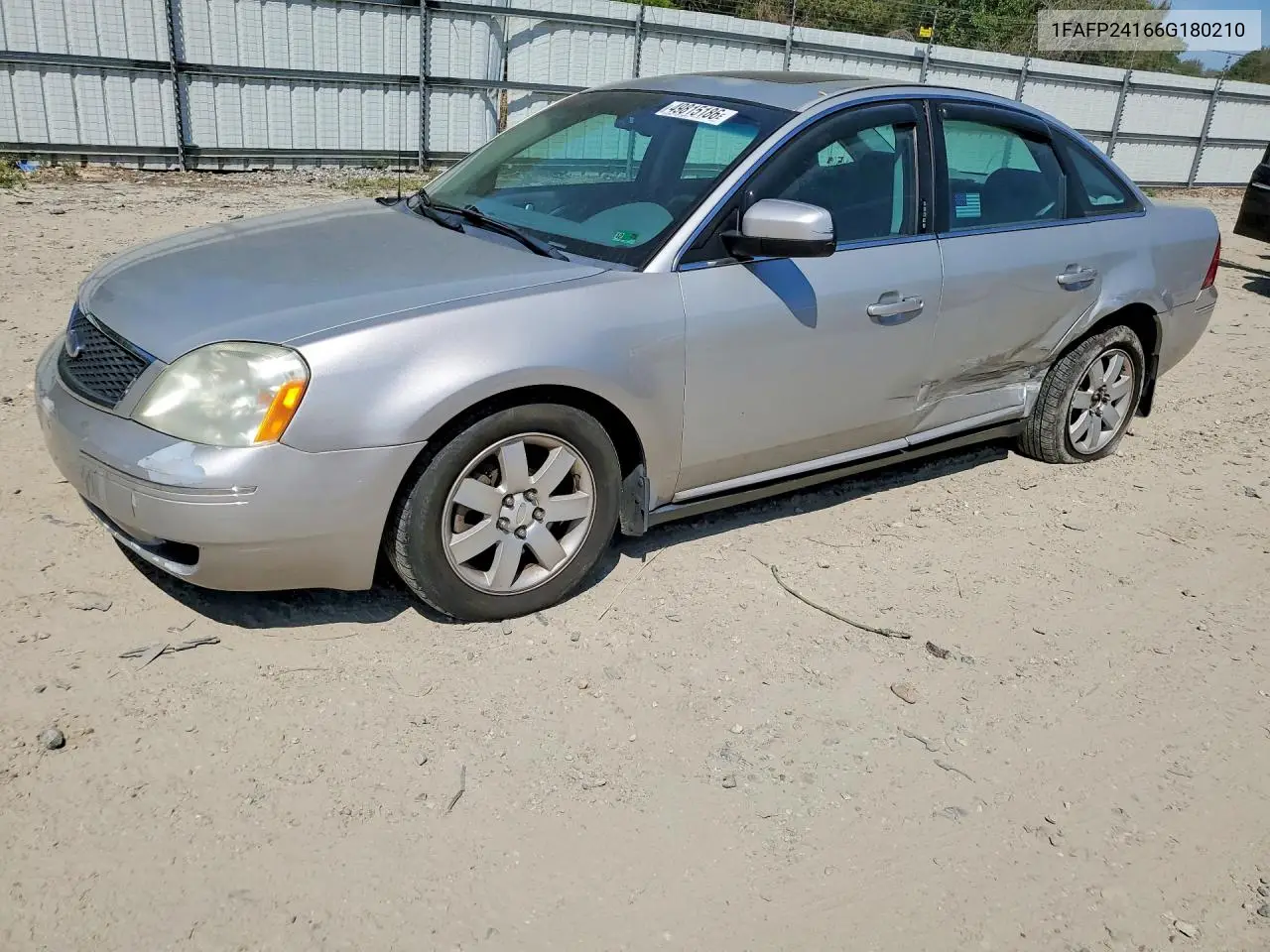 2006 Ford Five Hundred Sel VIN: 1FAFP24166G180210 Lot: 49815186