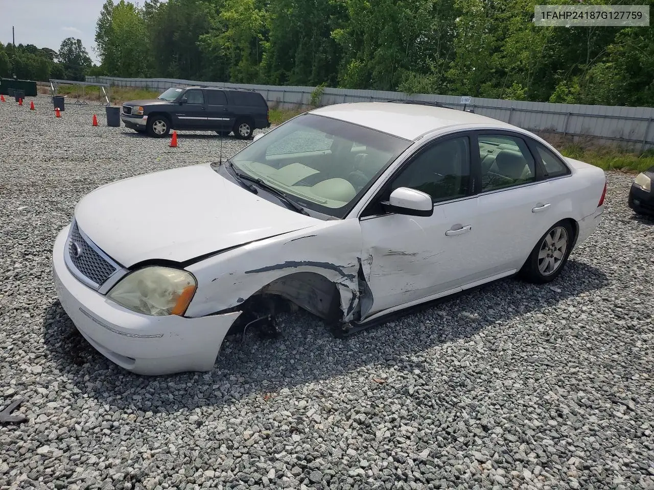 2007 Ford Five Hundred Sel VIN: 1FAHP24187G127759 Lot: 49944666