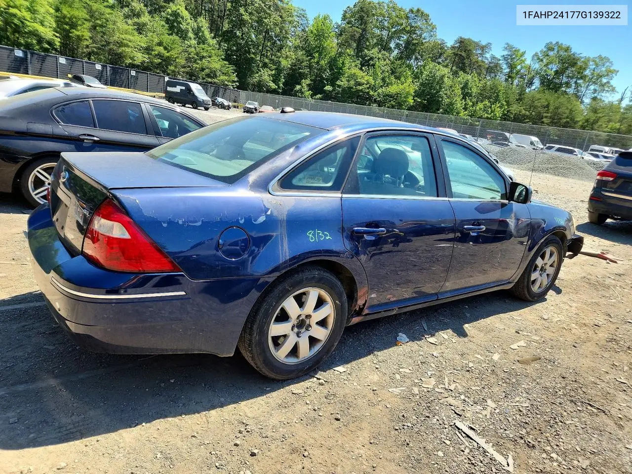 2007 Ford Five Hundred Sel VIN: 1FAHP24177G139322 Lot: 55655896